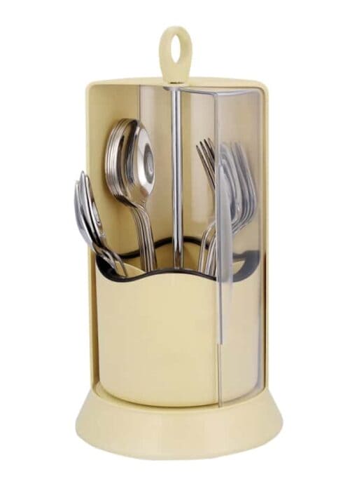 Covered Cutlery Holder, Rotating Cutlery Box With Transparent Cover, 4 Compartment Cutlery Holder, Multifunctional Fork Chopsticks Storage Stand, Standing Plastic Storage Container, Kitchen Cutlery Organizer Covered Cutlery Holder, Rotating Cutlery Box With Transparent Cover, 4 Compartment Cutlery Holder, Multifunctional Fork Chopsticks Storage Stand, Standing Plastic Storage Container, Kitchen Cutlery Organizer